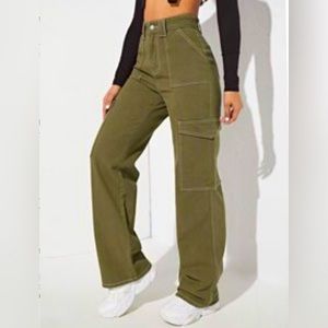 High wasted jeans w/side pockets